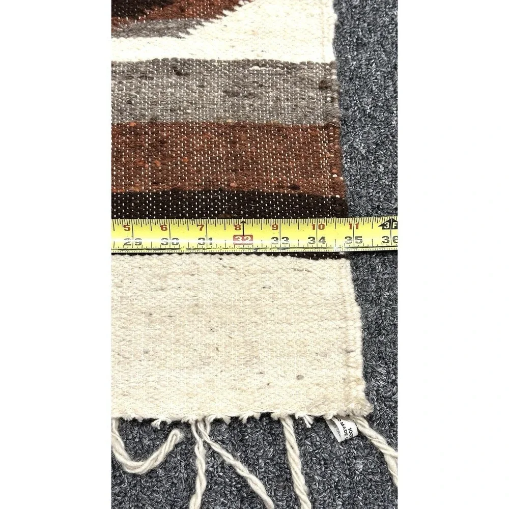 VTG South American Handmade Wool Runner Rug Saddle Blanket 58